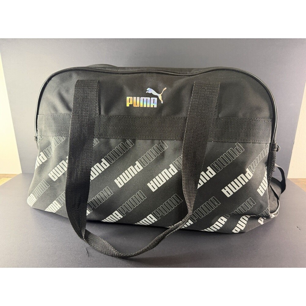 Puma Black & White Logo Gym Bag / Duffel Bag w/ Shoulder Strap - Excellent Cond.